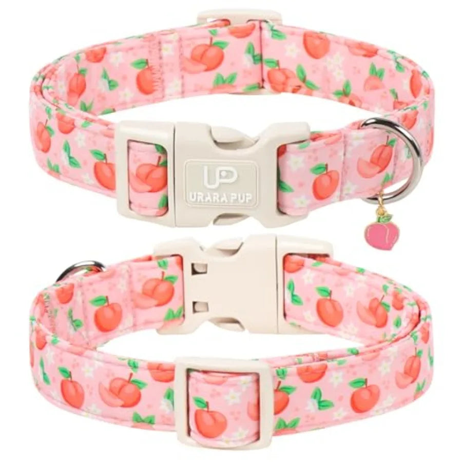 Fruit Pattern Cotton Dog Collar Adjustable Lightweight Durable