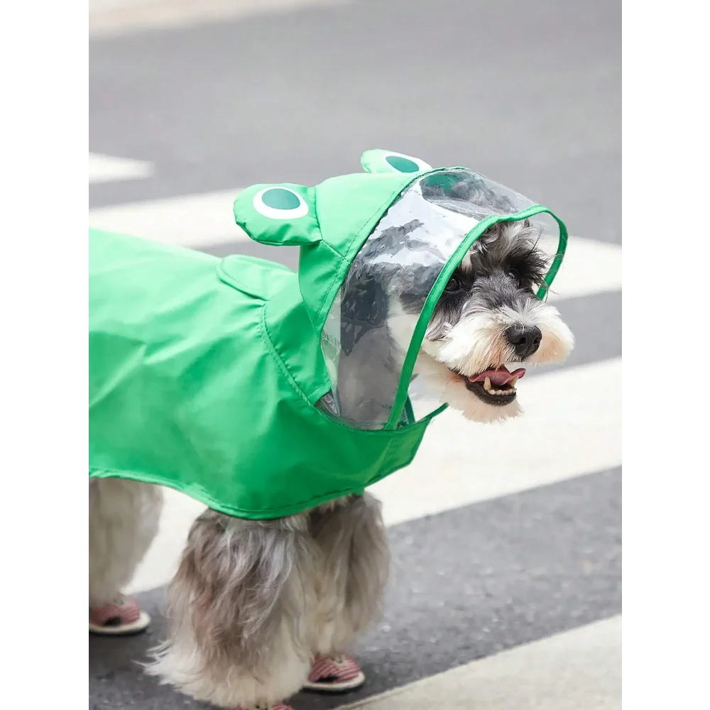 PETSIN Hooded Pet Raincoat Waterproof Cartoon Bear Design