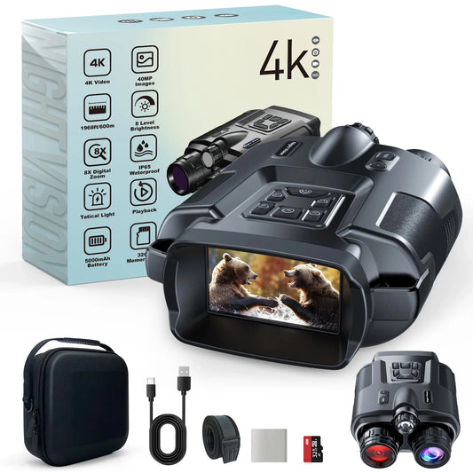 DIYIMIN Night Vision Binoculars 4K Infrared 8x Digital Zoom Goggles