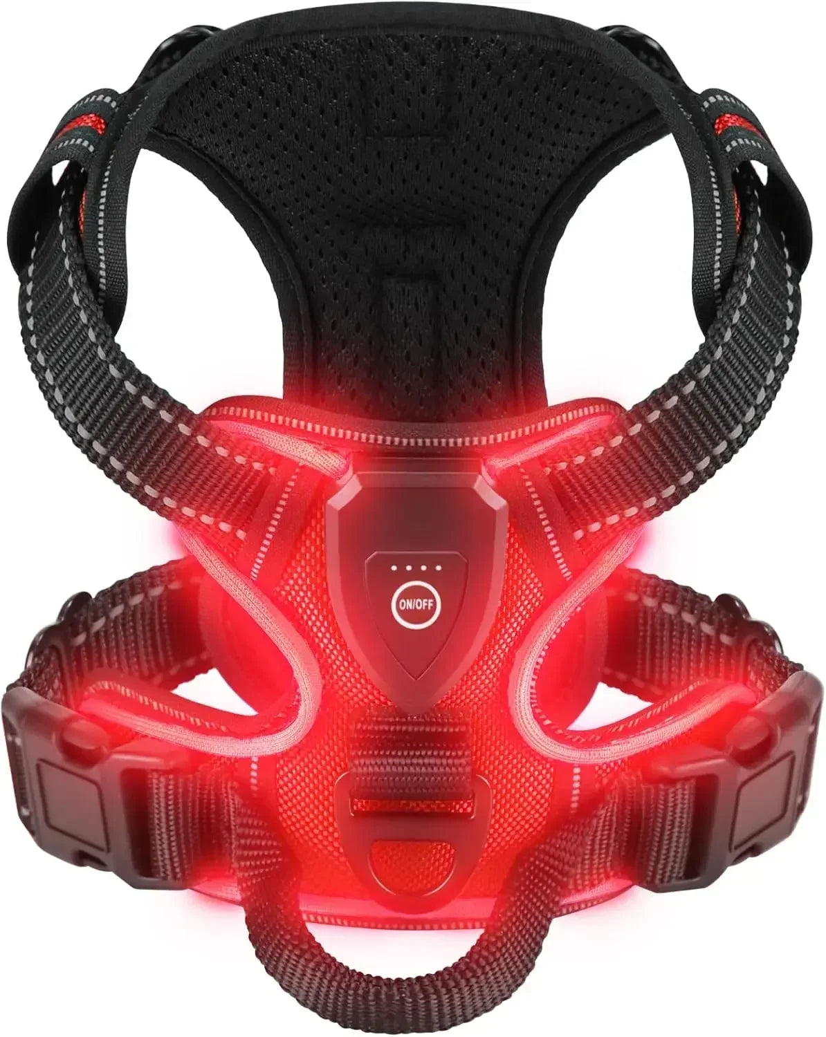 LED Luminous Dog Harness No Pull Adjustable Vest for Outdoor Walking