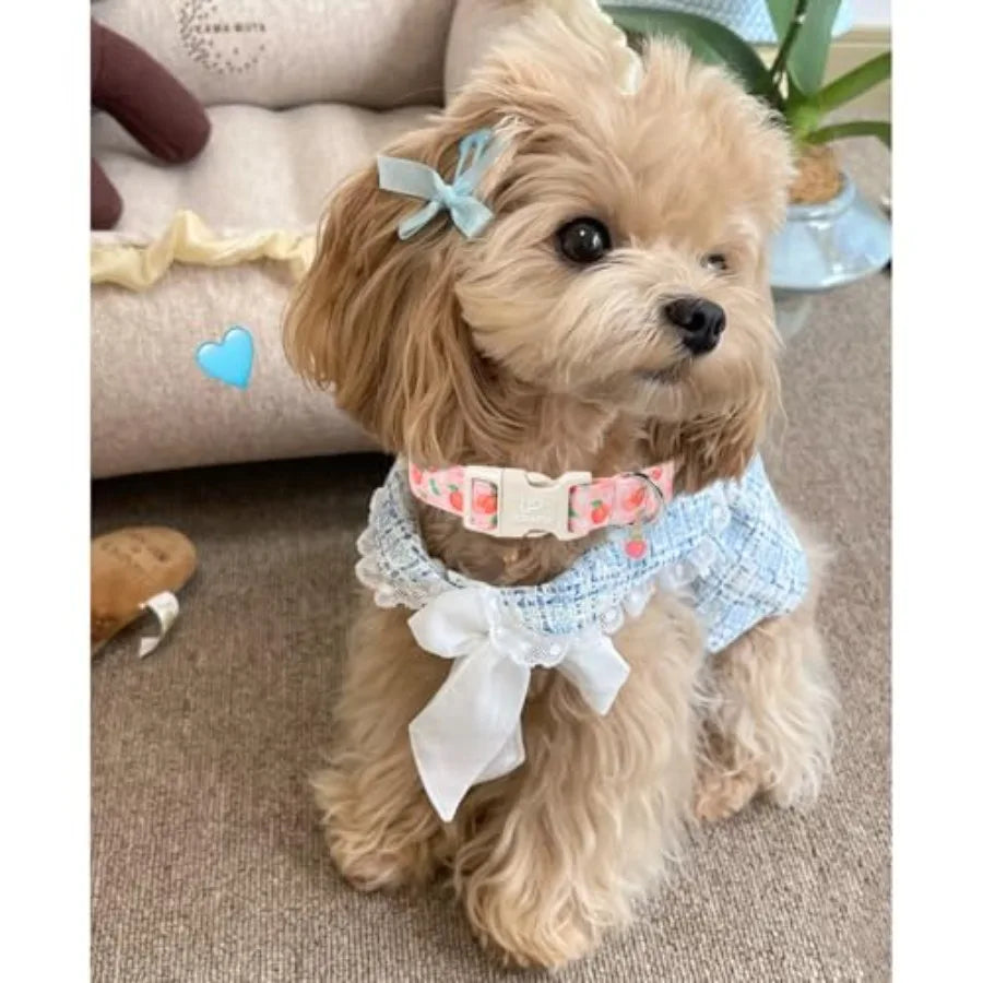 Fruit Pattern Cotton Dog Collar Adjustable Lightweight Durable