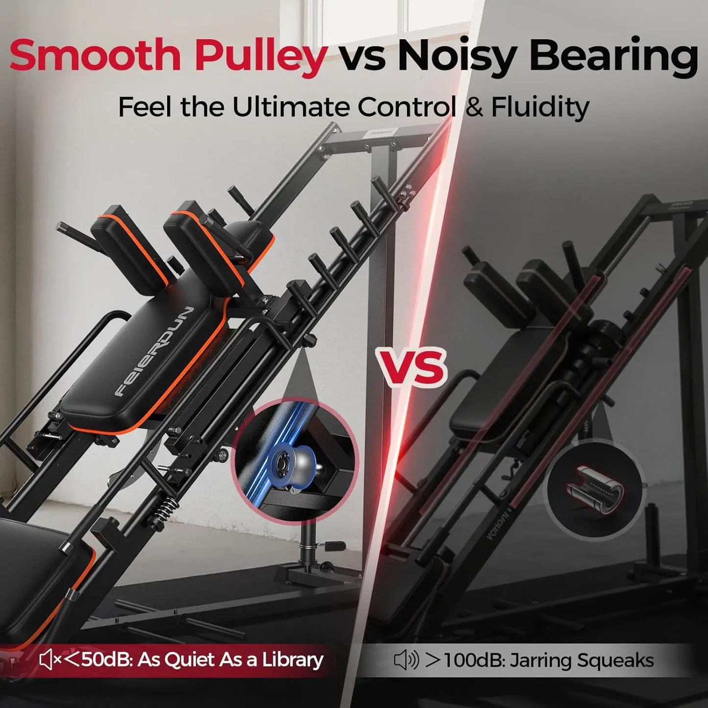 FED Fitness Leg Press Hack Squat Machine With Pulley System