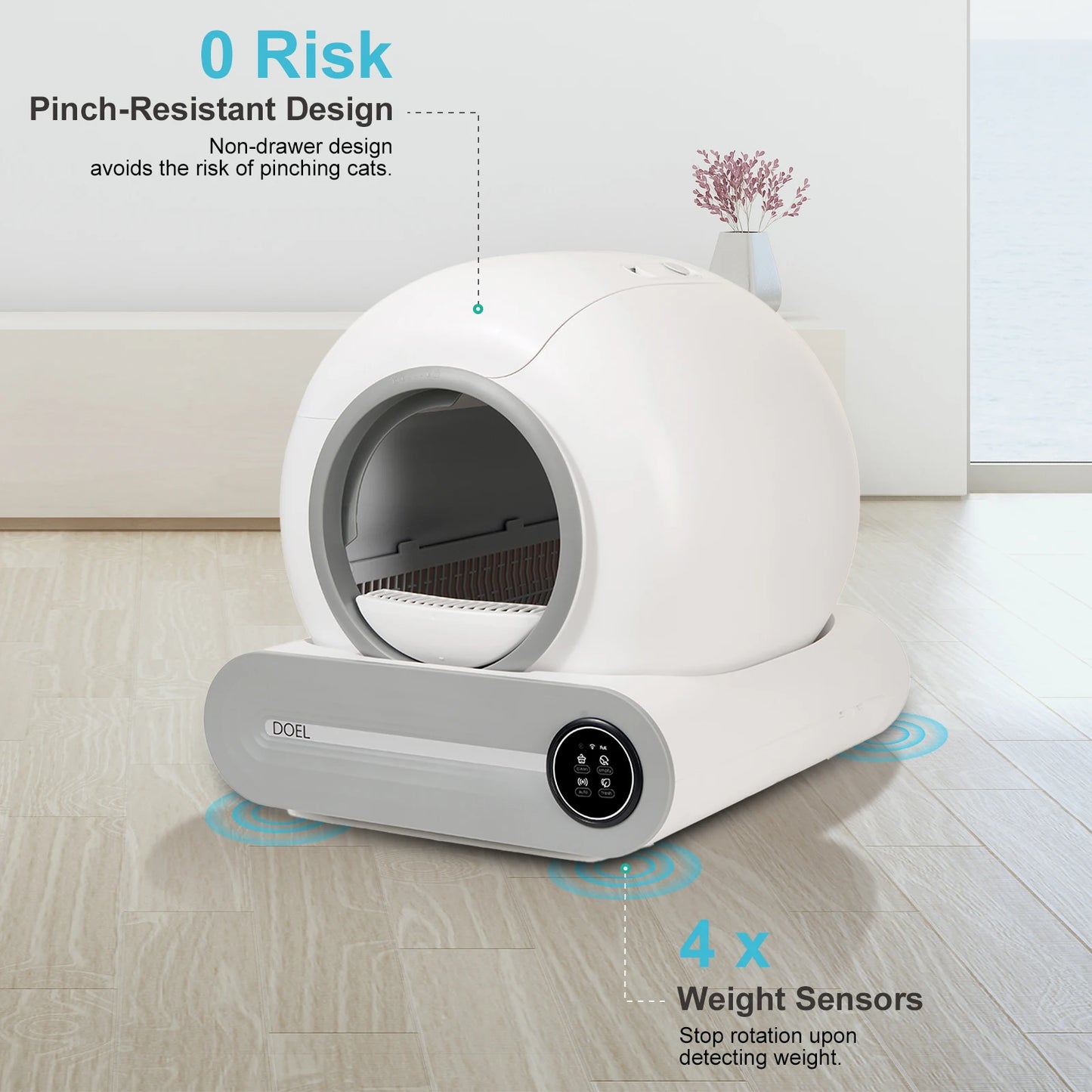 DOEL Self Cleaning Cat Litter Box Automatic App WiFi
