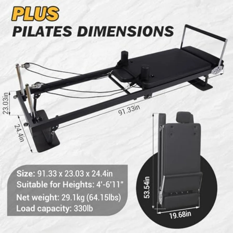 Pilates Reformer Machine Full Body Workout With Springs And Bands