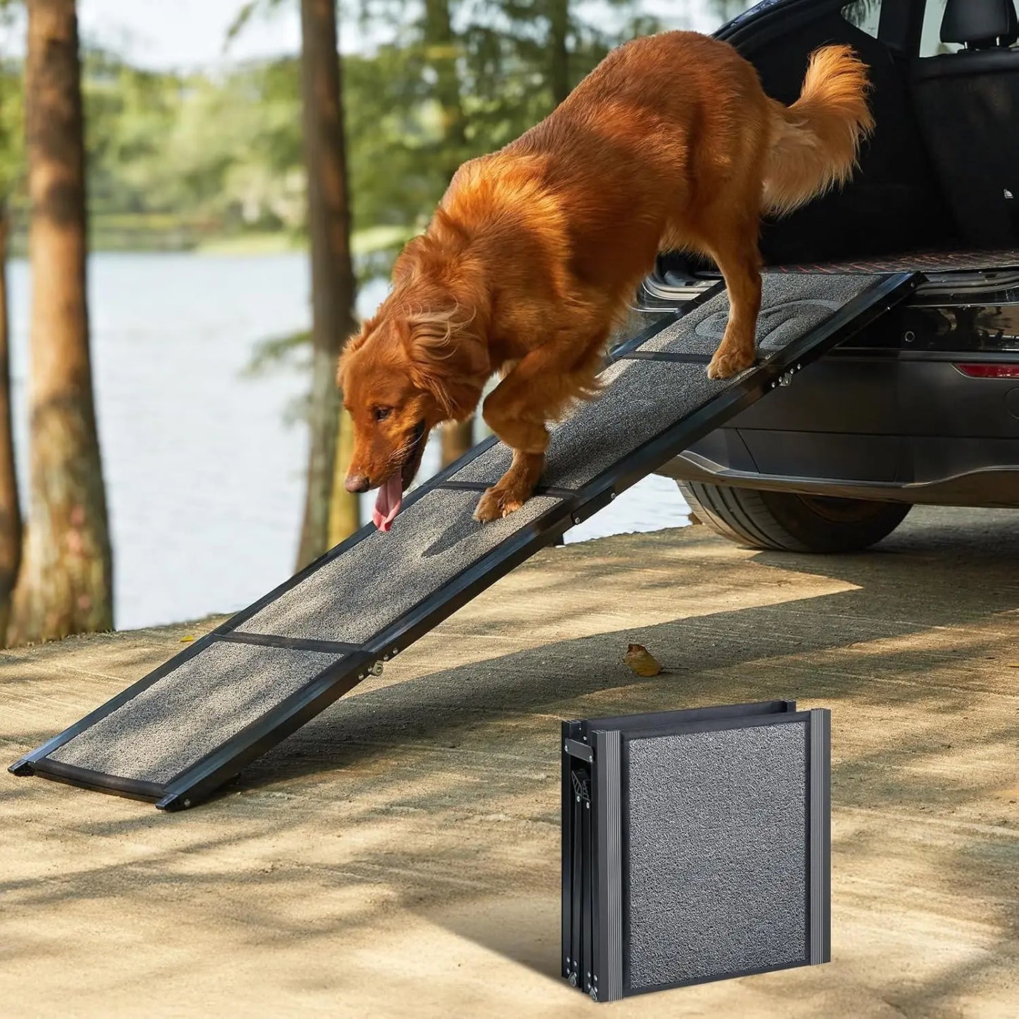 Upgraded Folding Dog Ramp For Car With Non Slip Surface