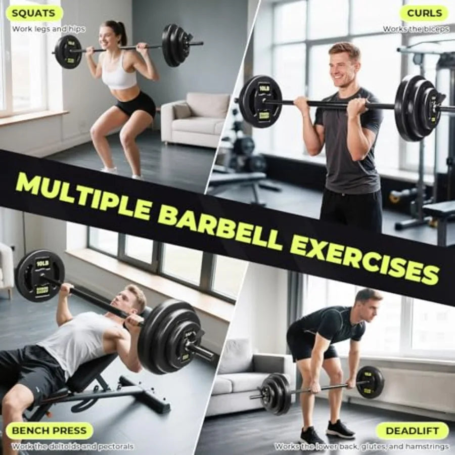 Barbell Weight Set 45 LB Adjustable For Home Gym Strength Training
