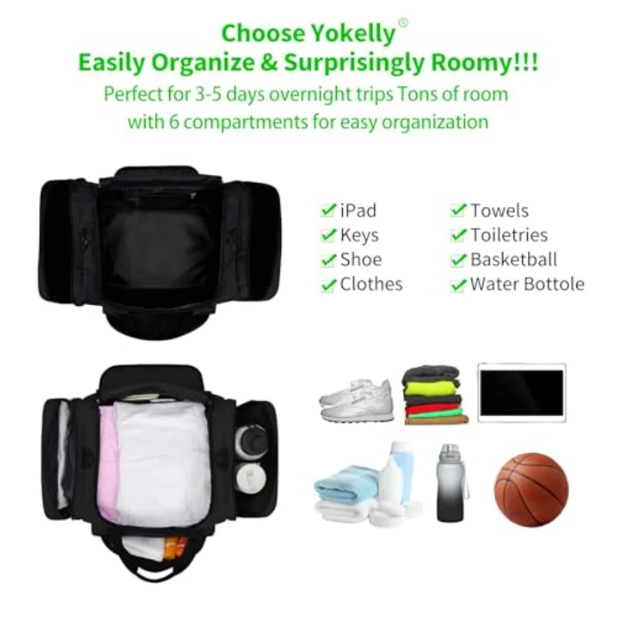 Sports Duffel Bag For Travel And Gym Durable Nylon