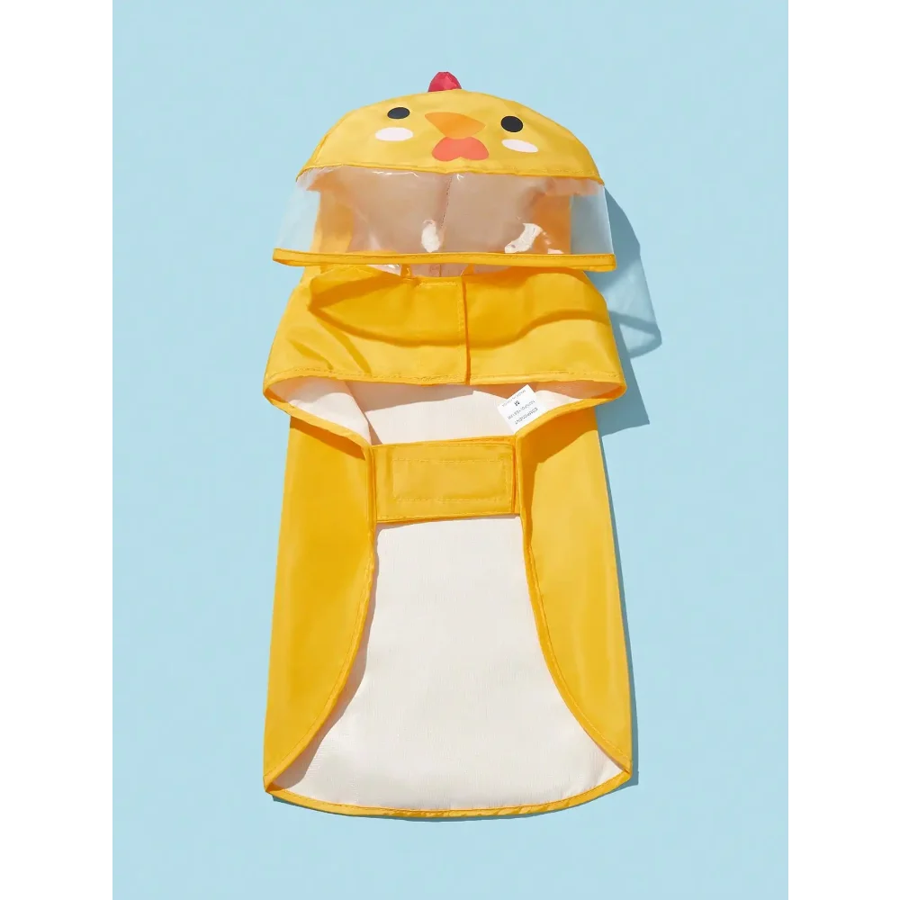 PETSIN Hooded Pet Raincoat Waterproof Cartoon Bear Design