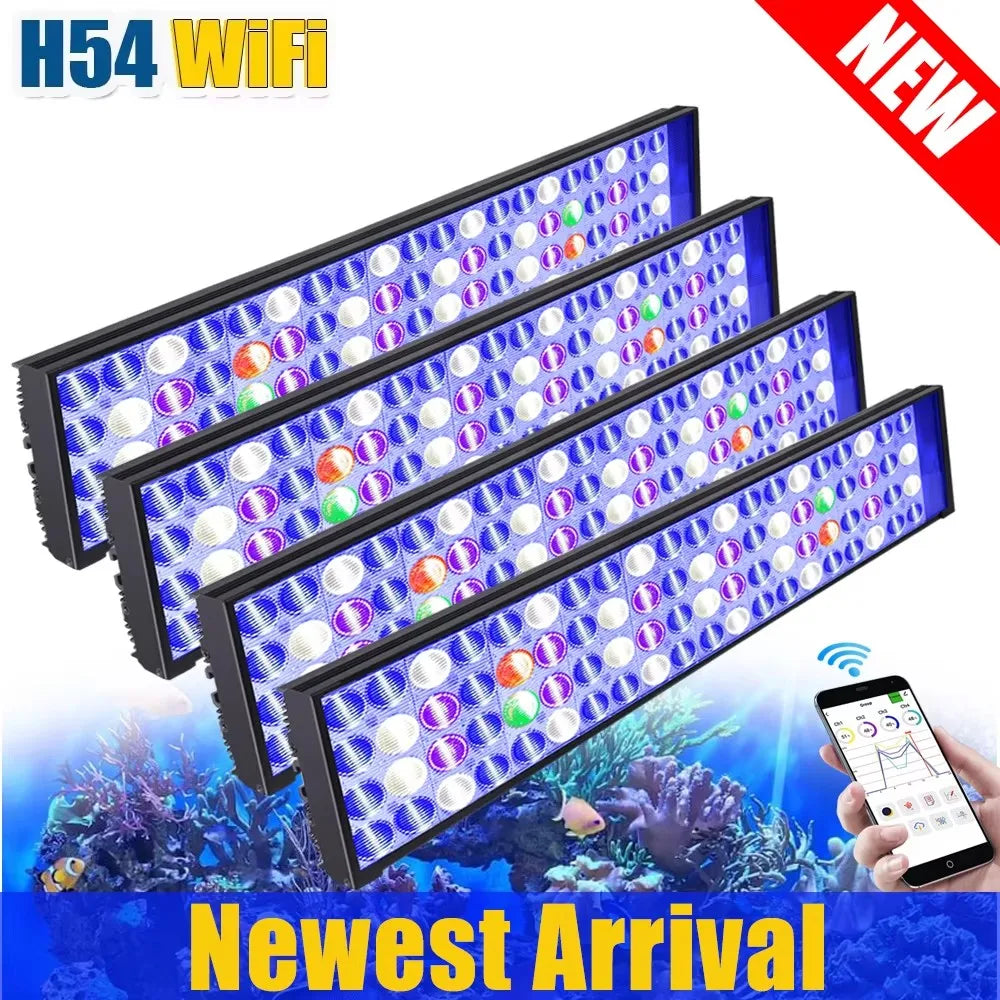 PopBloom WiFi LED Aquarium Light Full Spectrum Marine Lamp For Reef Corals