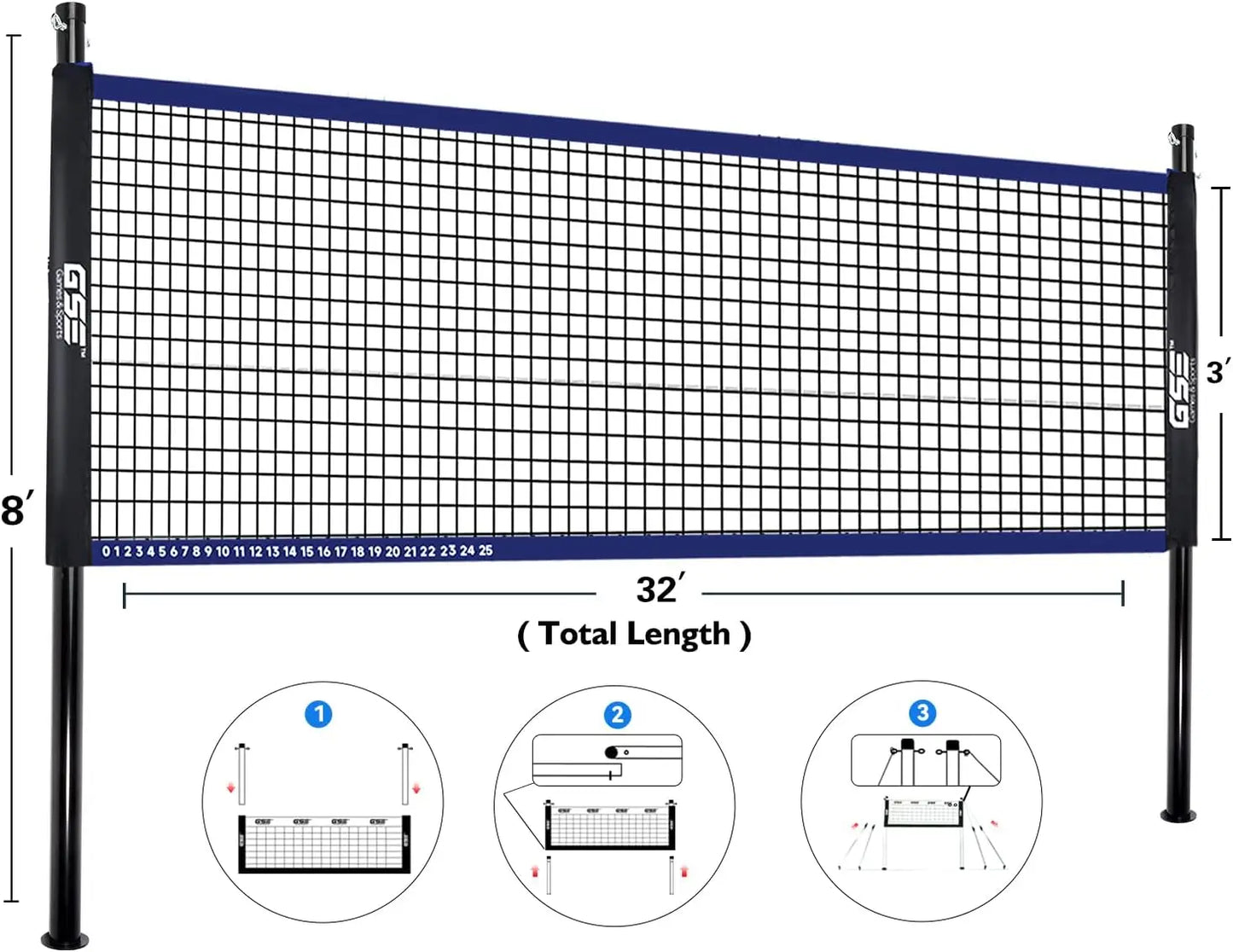 Outdoor Volleyball Badminton Combo Set With Net Rackets Ball