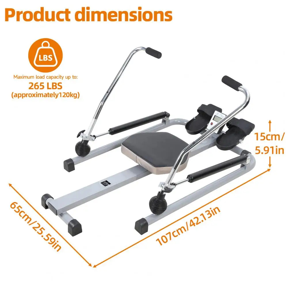 Hydraulic Rower With LCD Monitor For Home Aerobic Fitness