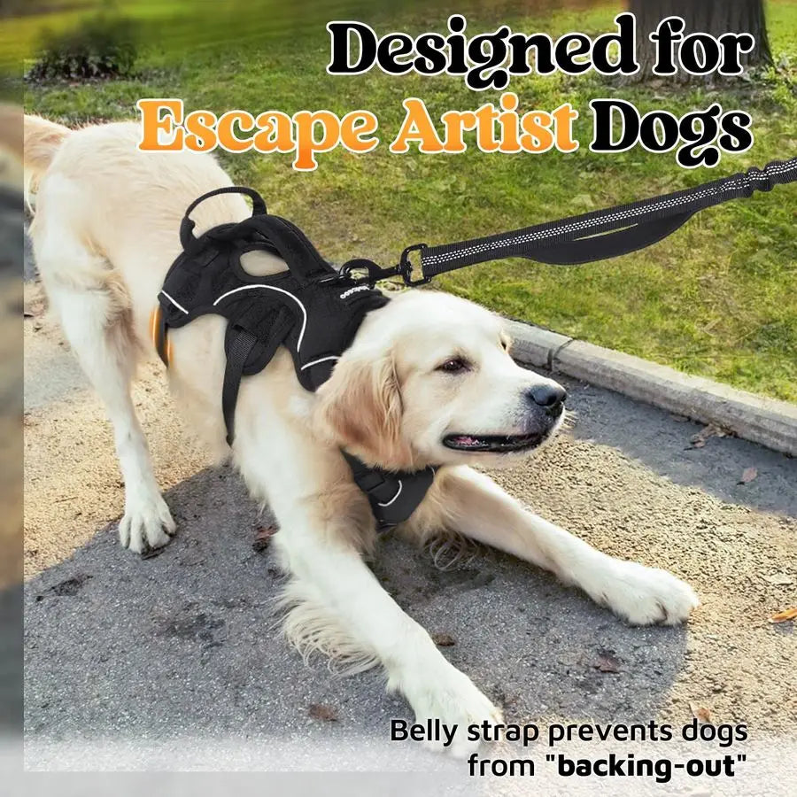 Escape Proof Dog Harness With Lift Handle And Reflective Straps