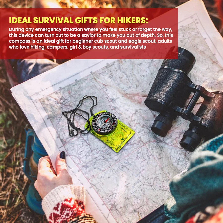 Waterproof Camping Compass for Outdoor Navigation Hiking and Map Reading