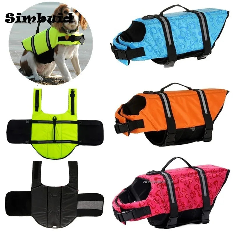 Dog Reflective Life Jacket Adjustable Safety Vest For Outdoors