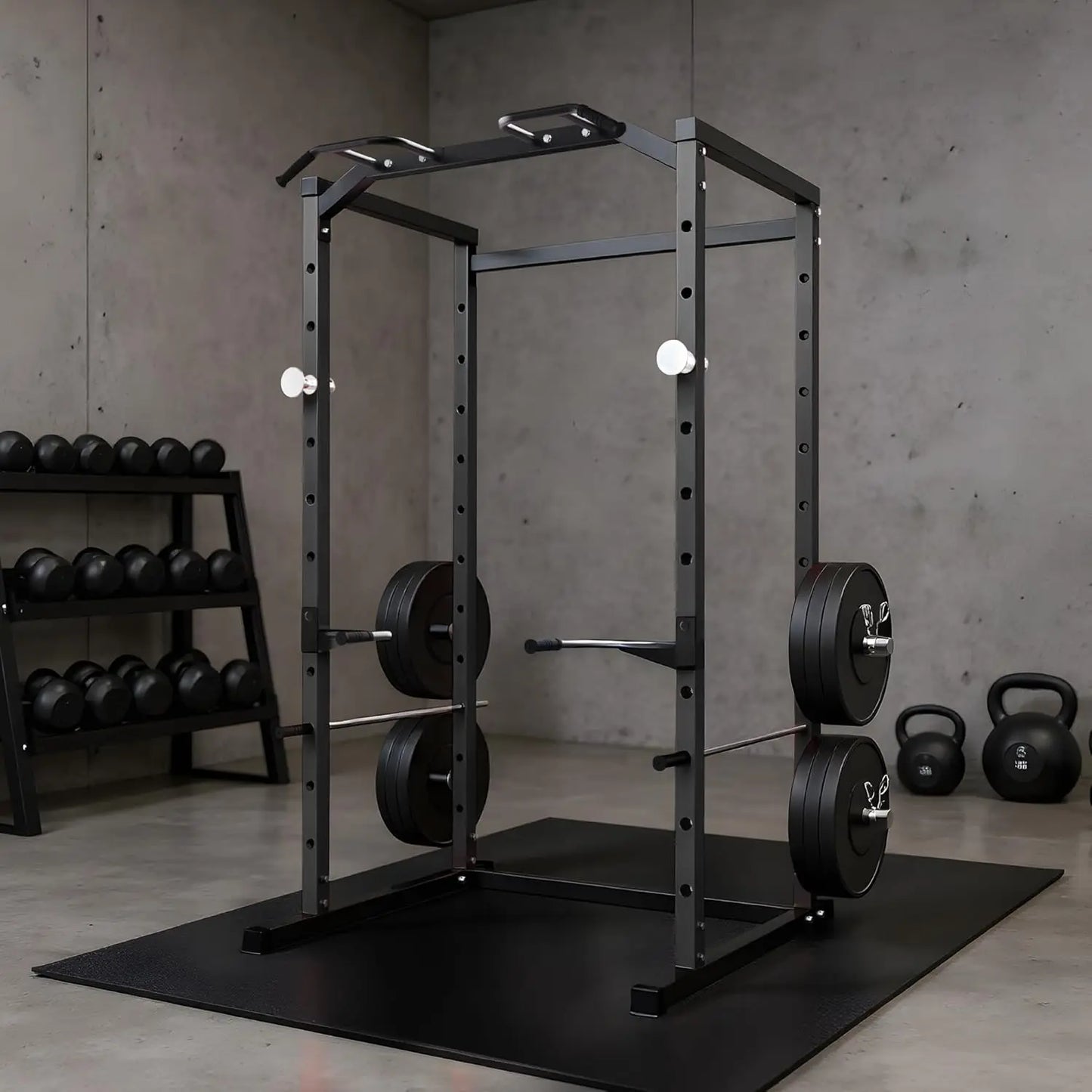 HiMISS Power Cage 1100 Lbs Multi-Functional Rack With Pull-Up Bar