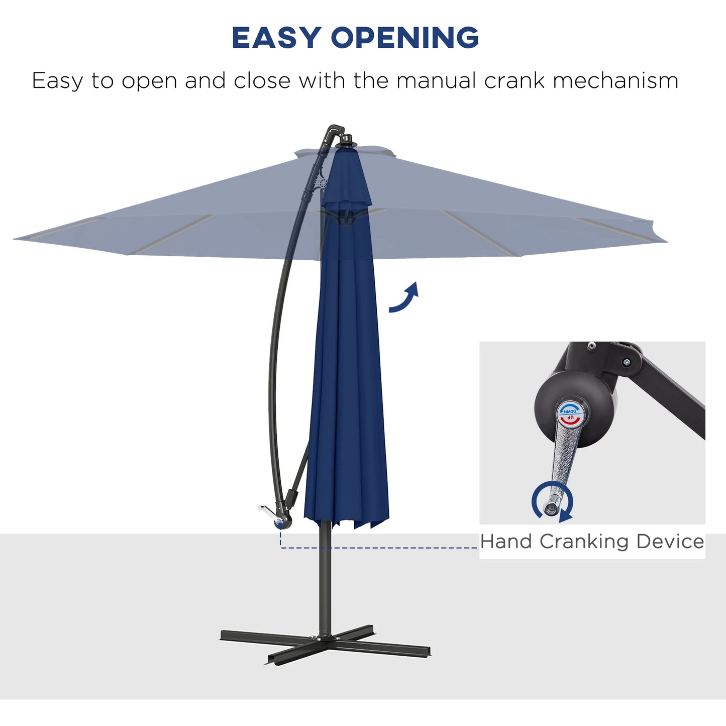 Cantilever Patio Umbrella With UV And Water Resistant Canopy