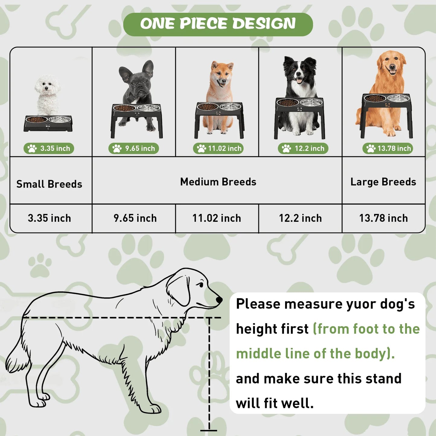 Raised Dog Bowls With Adjustable Heights And Stainless Steel Bowls