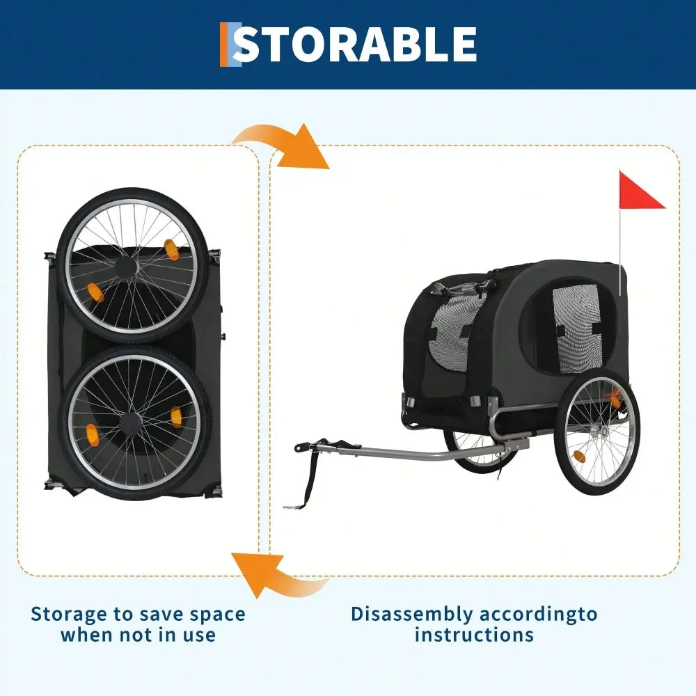 Dog Bike Trailer 2 in 1 Jogger Stroller Universal Hitch