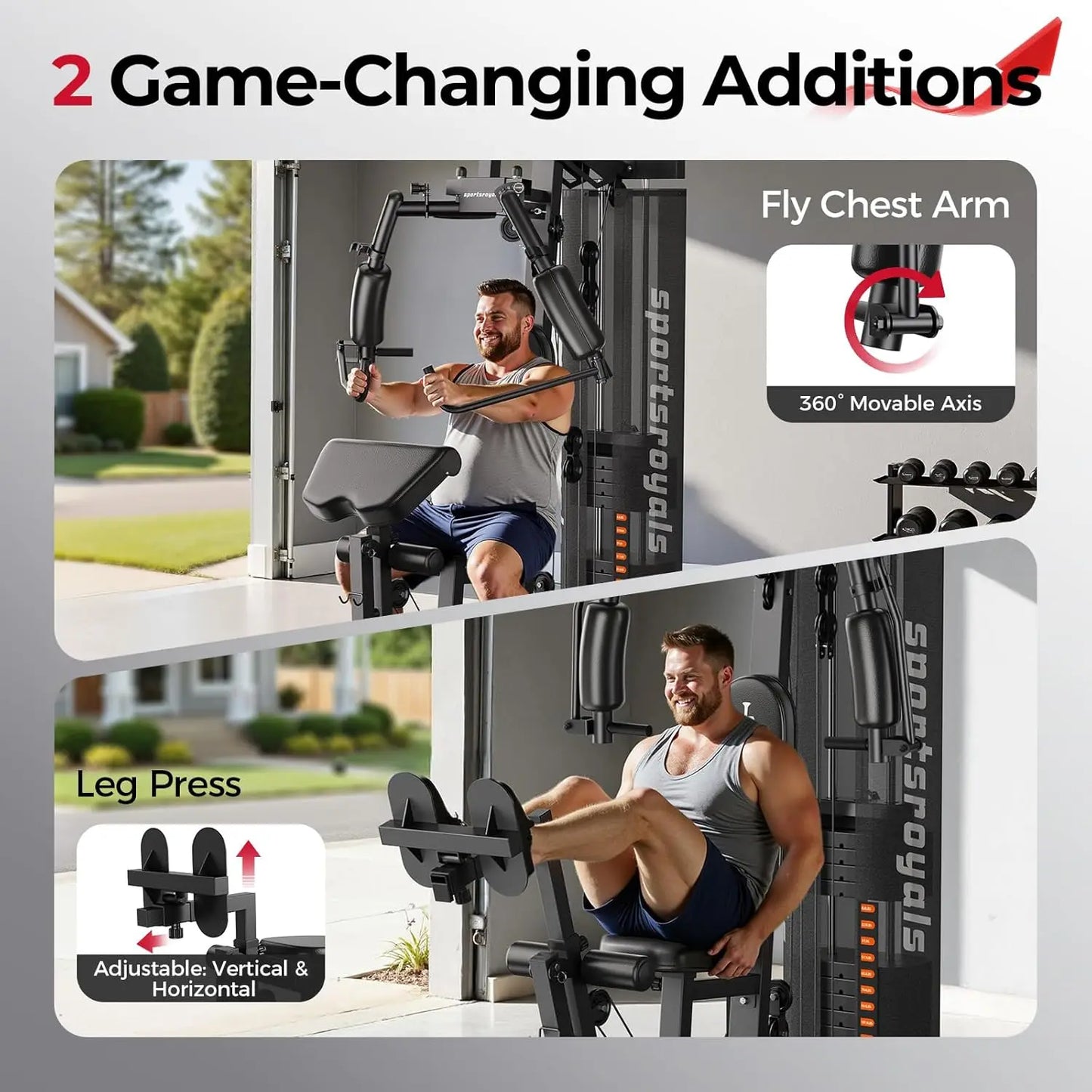 Home Gym Multi Station Weight Stack Pulley Full Body Training
