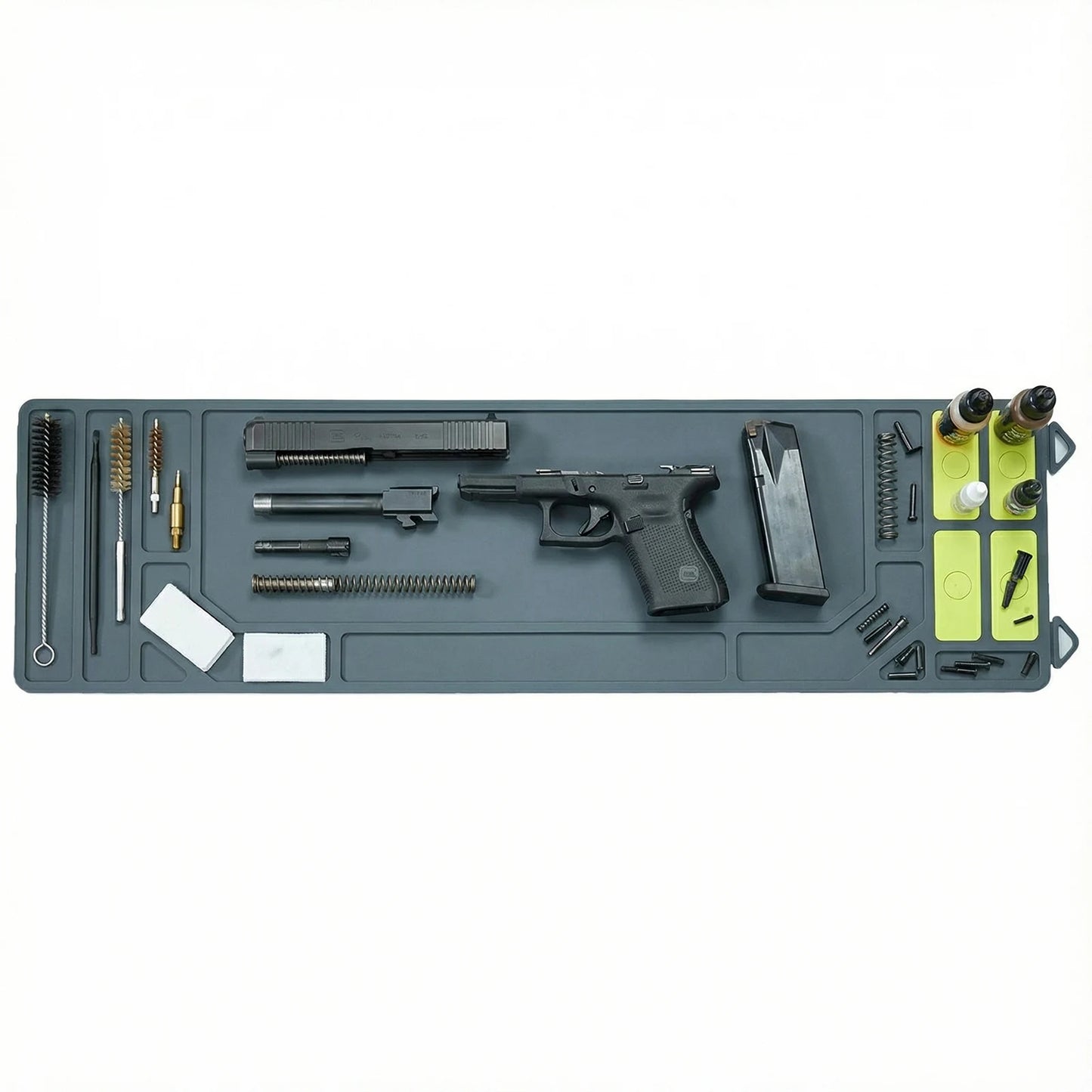 Gun Cleaning Mat With Organizer Tray Anti Slip Rubberized Workbench Pad