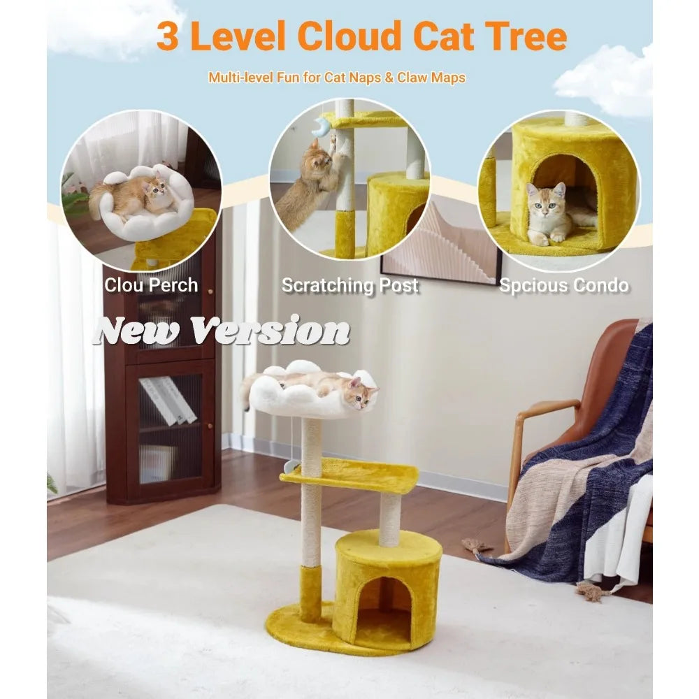 NBVCX Cat Tree Tower With Cozy Bed Large Condo Toys