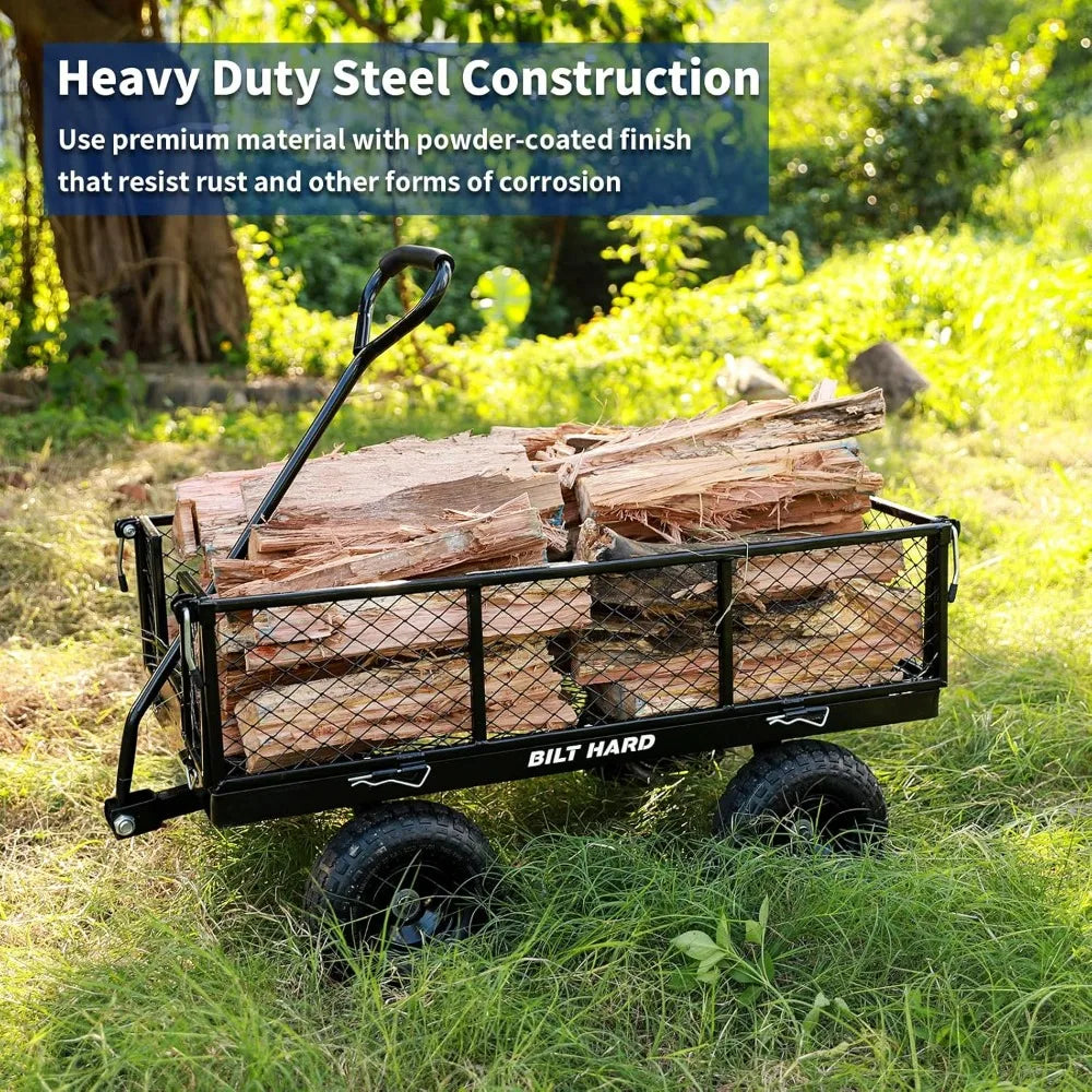 BILT HARD 400 Pounds Flat Free Tire Cart With Sides