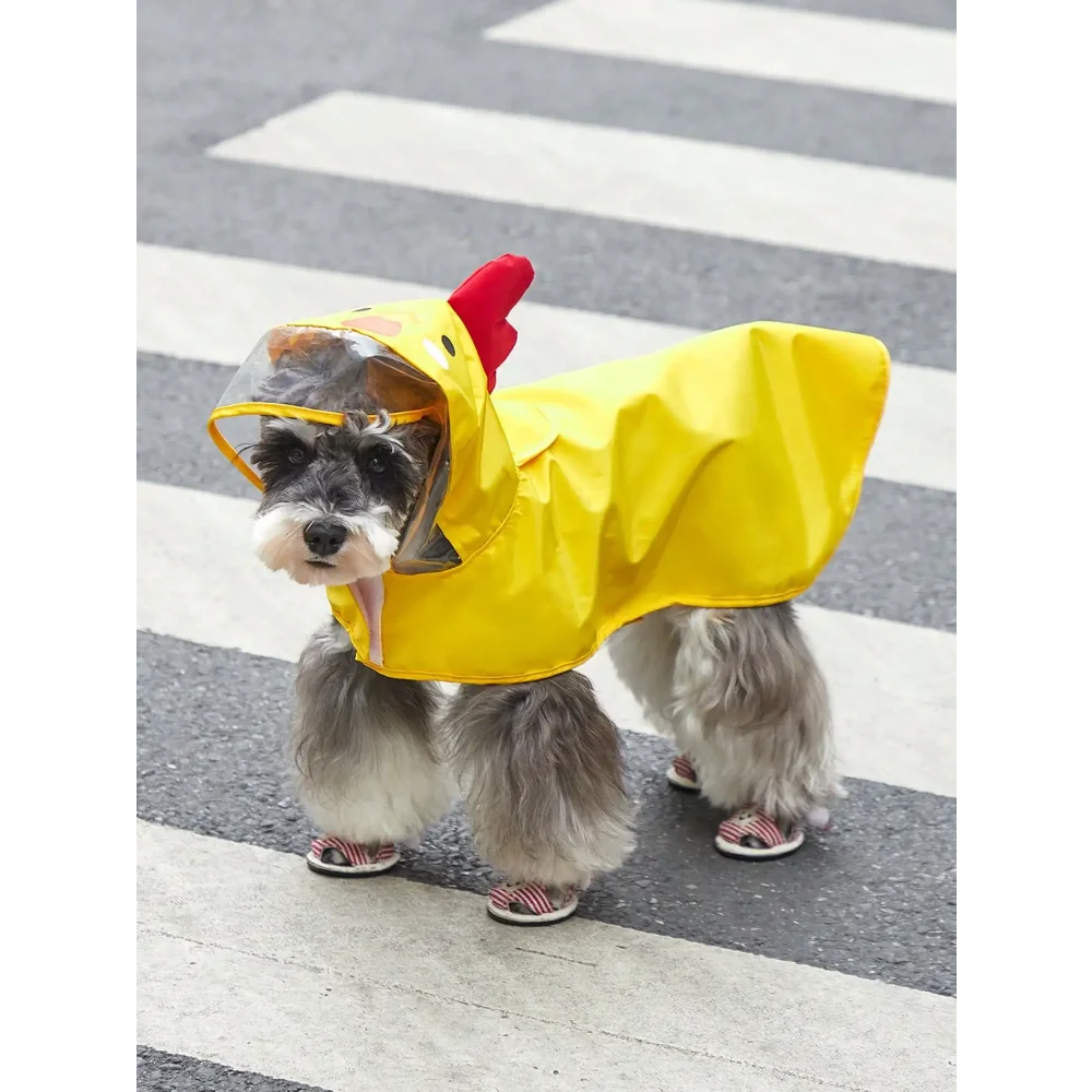 PETSIN Hooded Pet Raincoat Waterproof Cartoon Bear Design