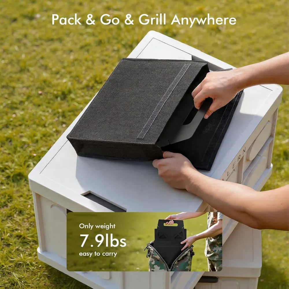 XIUWO Folding Portable Charcoal Grill For Outdoor Camping Cooking