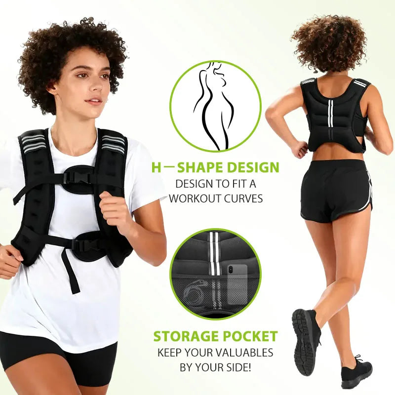 Weighted Vest With Iron Pellets And Reflective Stripe