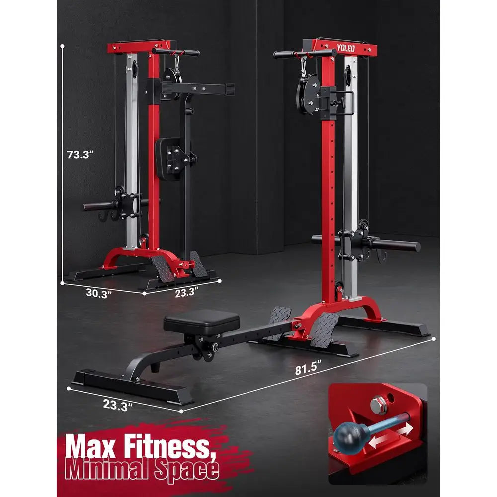 YTYIN Cable Machine Home Gym 2 In 1 With Rowing And Lat Pulldown