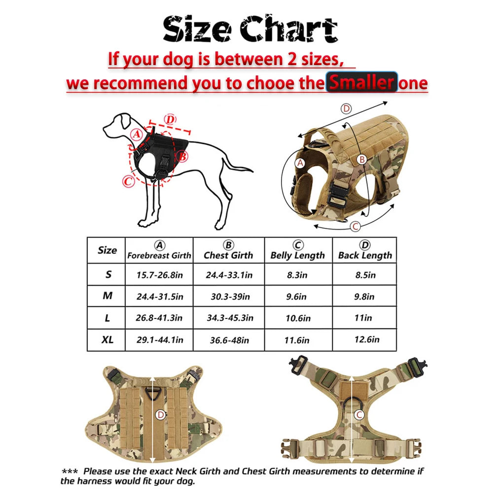 PETRAVEL Tactical Dog Harness Vest For Training And Walking