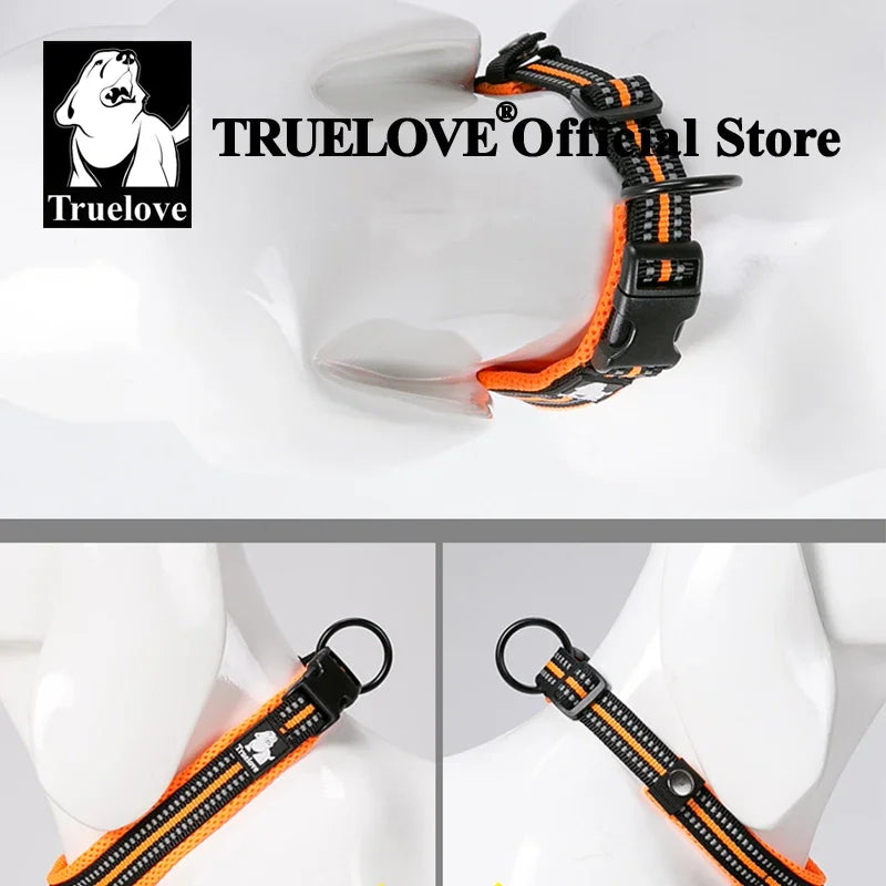 TRUELOVE Padded Reflective Nylon Dog Collar TLC5011 Adjustable Heavy Duty