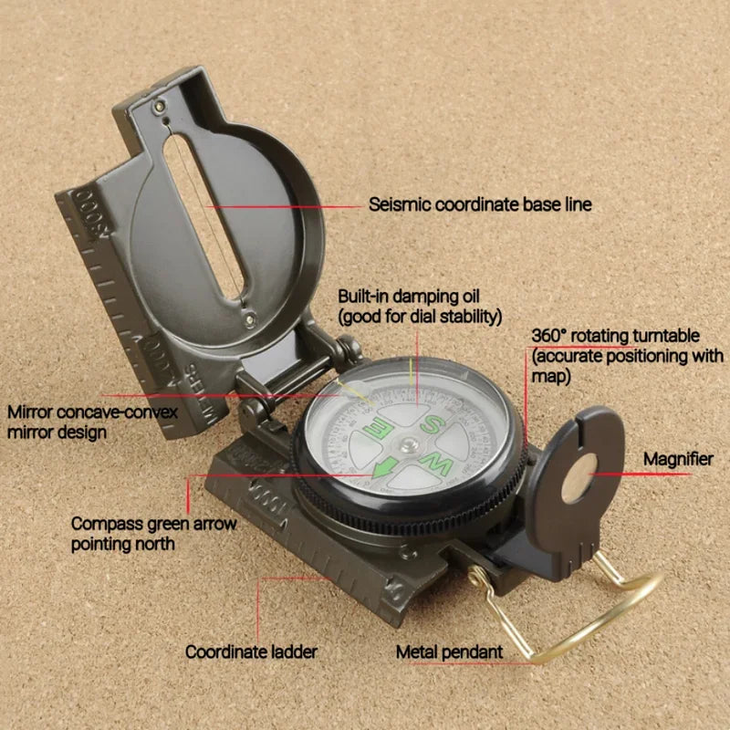 Waterproof Precision Compass For Outdoor Hiking And Mountaineering