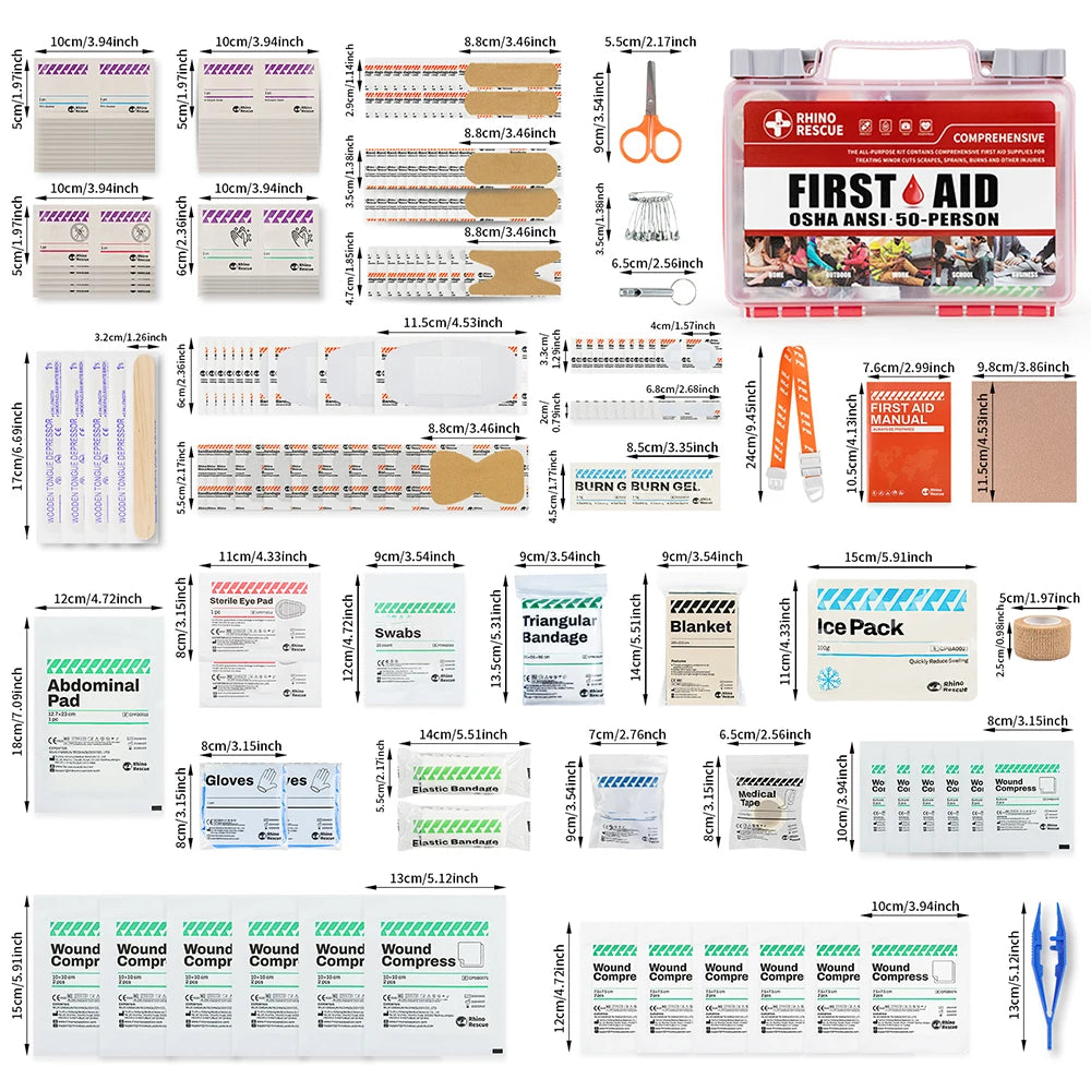 Rhino Rescue First Aid Kit For Home, Office, And Travel