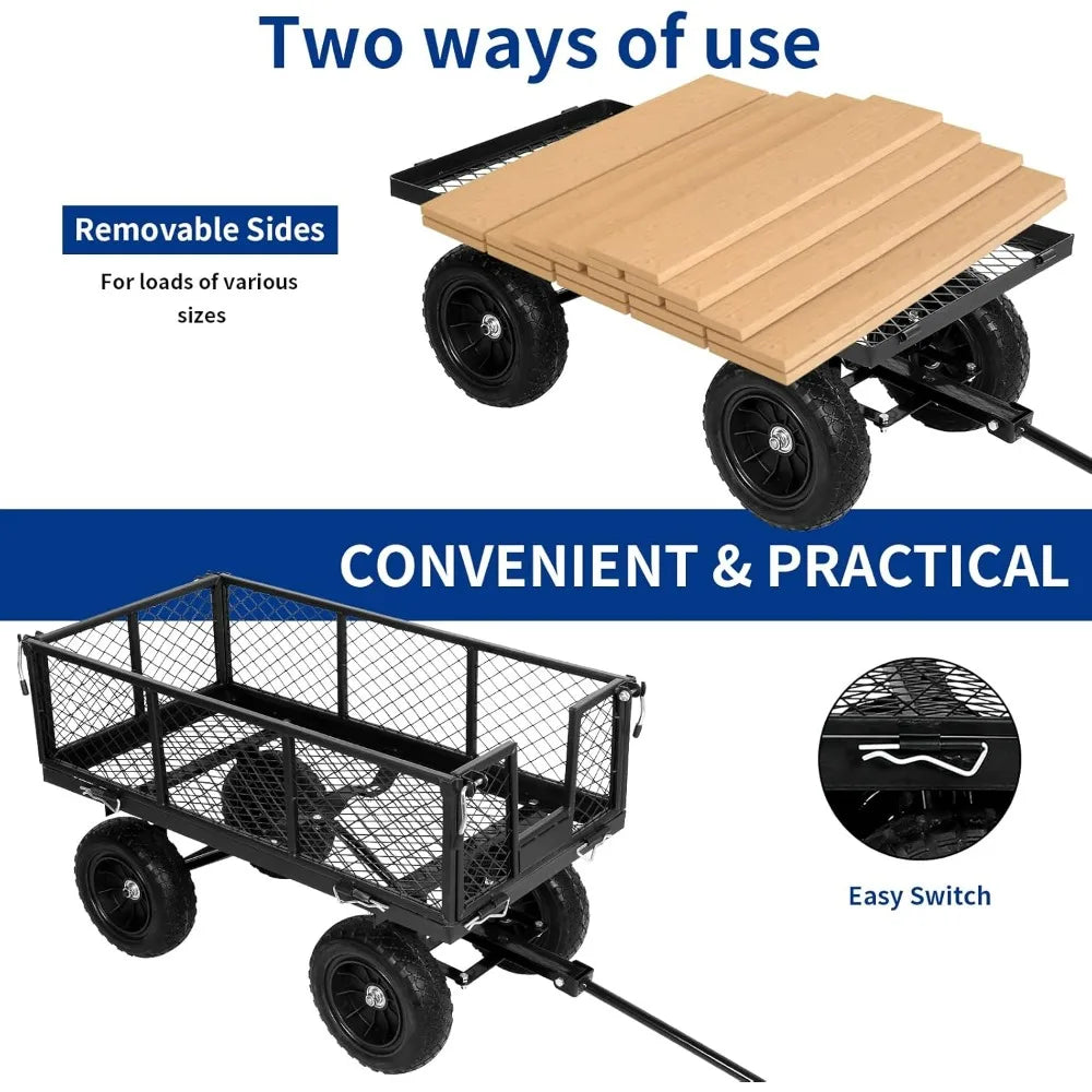 BILT HARD 400 Pounds Flat Free Tire Cart With Sides