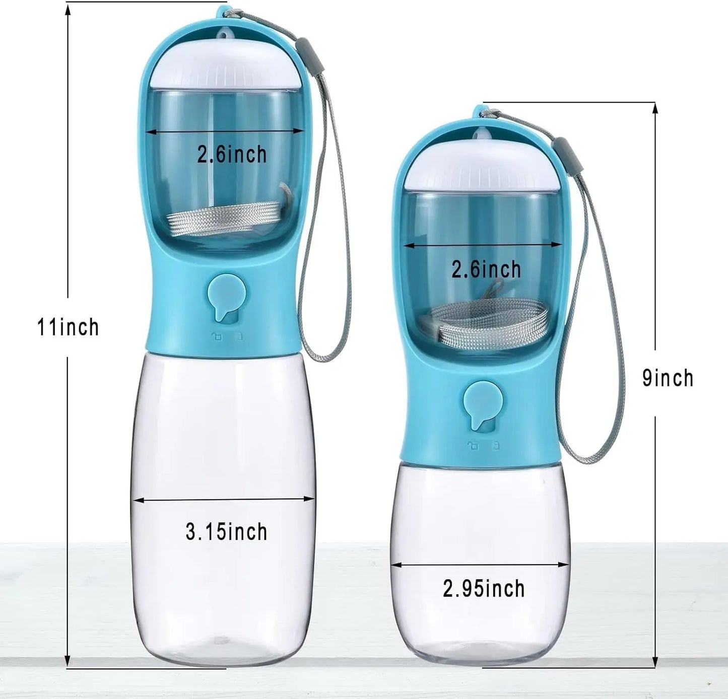 Cibaabo Dog Water Bottle With Food Container Travel Dispenser