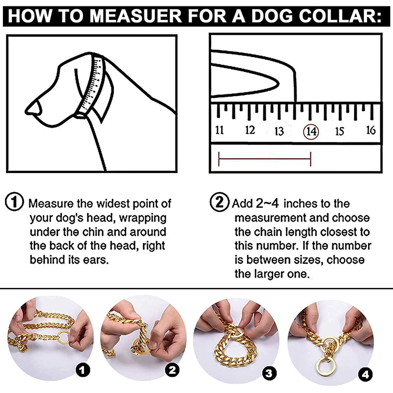 Livepetsme Stainless Steel Chain Collar for Dogs Training and Walking