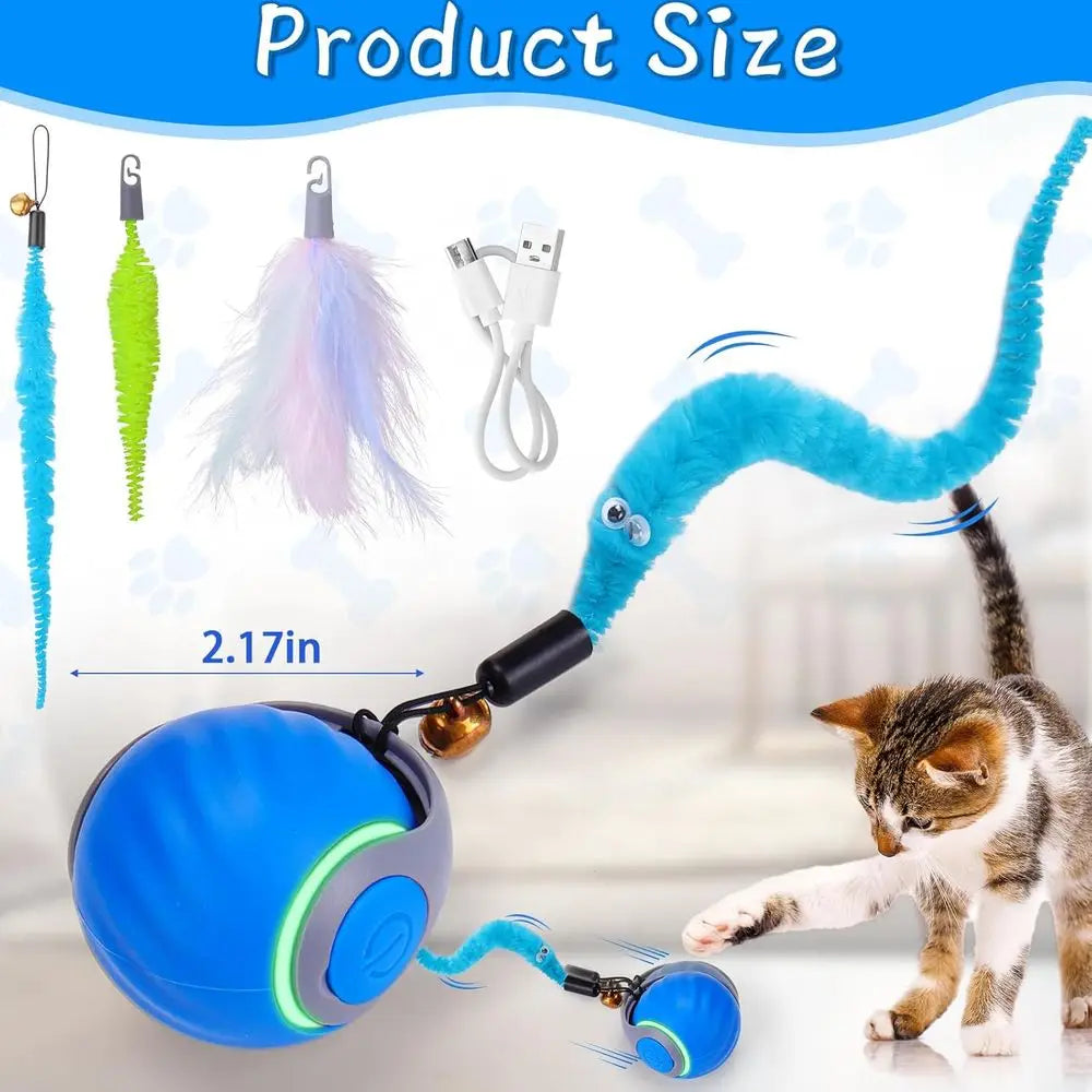 Interactive Cat Toy Ball With Automatic Rolling And Rechargeable Enrichment