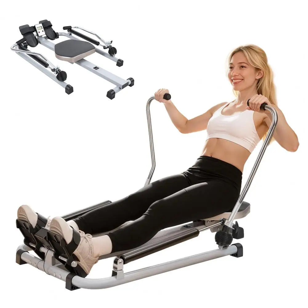 Hydraulic Rower With LCD Monitor For Home Aerobic Fitness