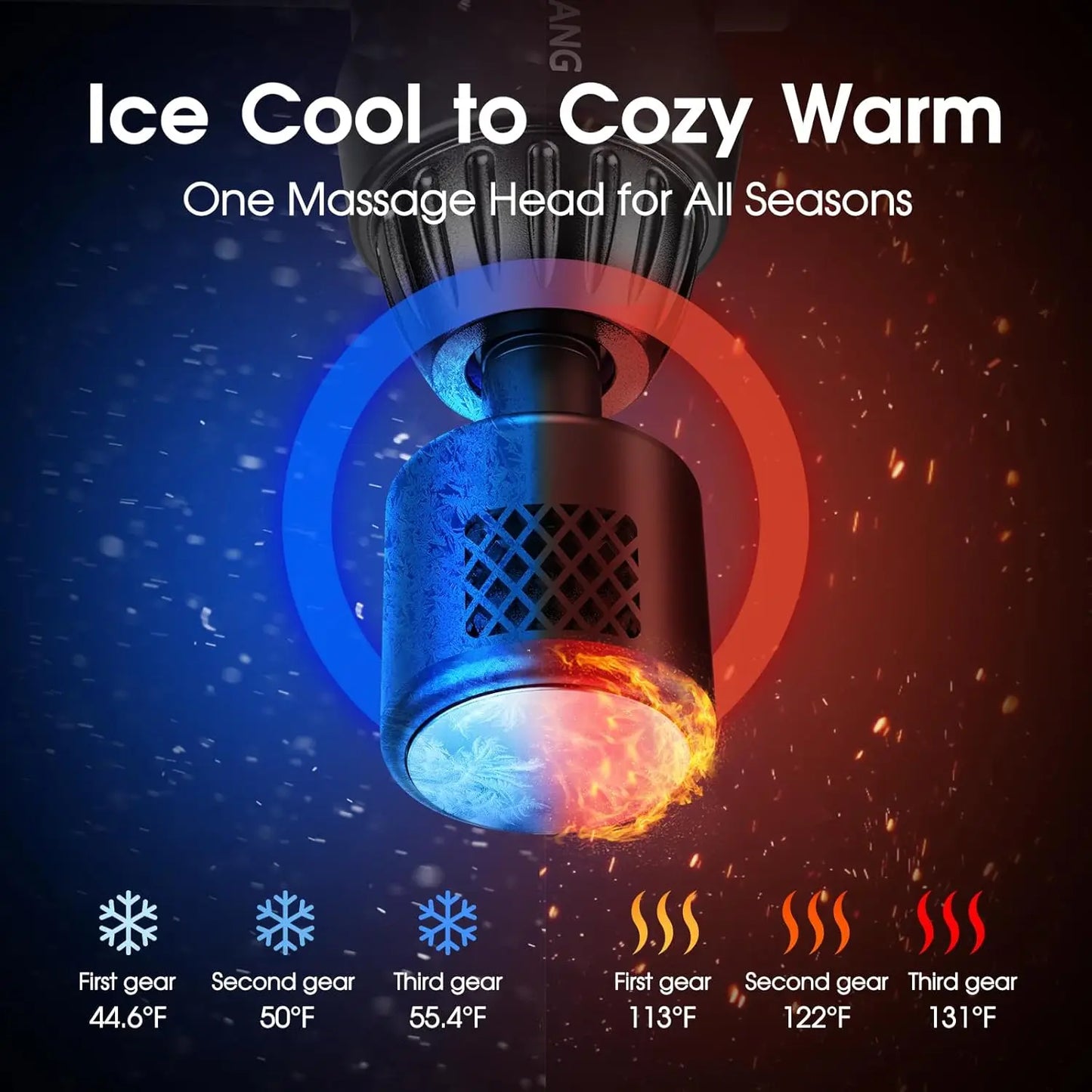 LINGTENG Massage Gun With Hot And Cold Therapy 7 Heads