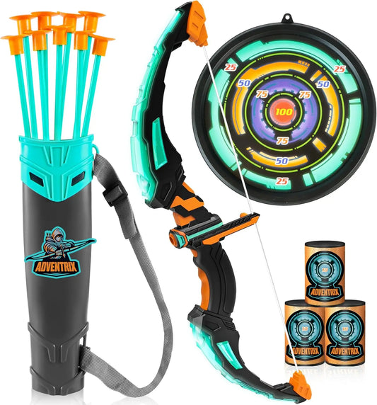 Joyfy LED Light Up Kids Bow And Arrow Set With Suction Cup Arrows
