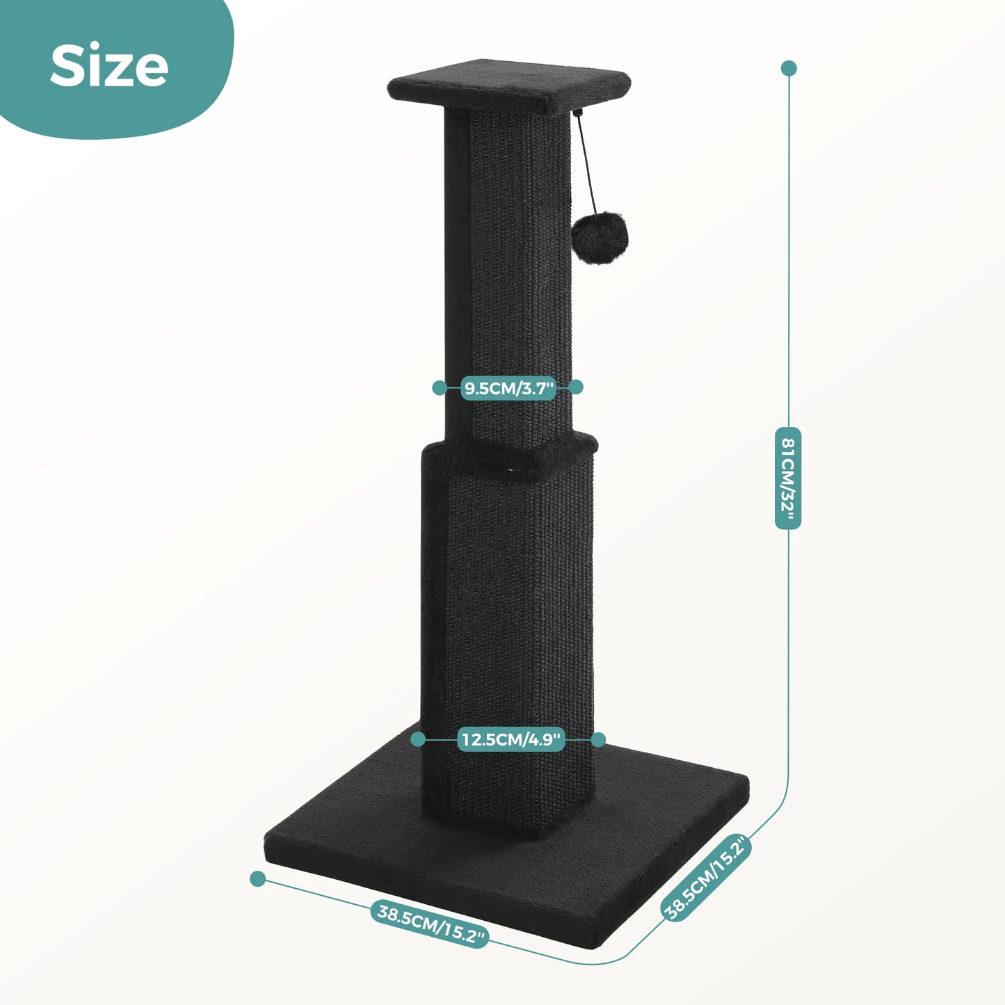 PAWZ Road Indoor Cat Scratching Post With Sisal Ball