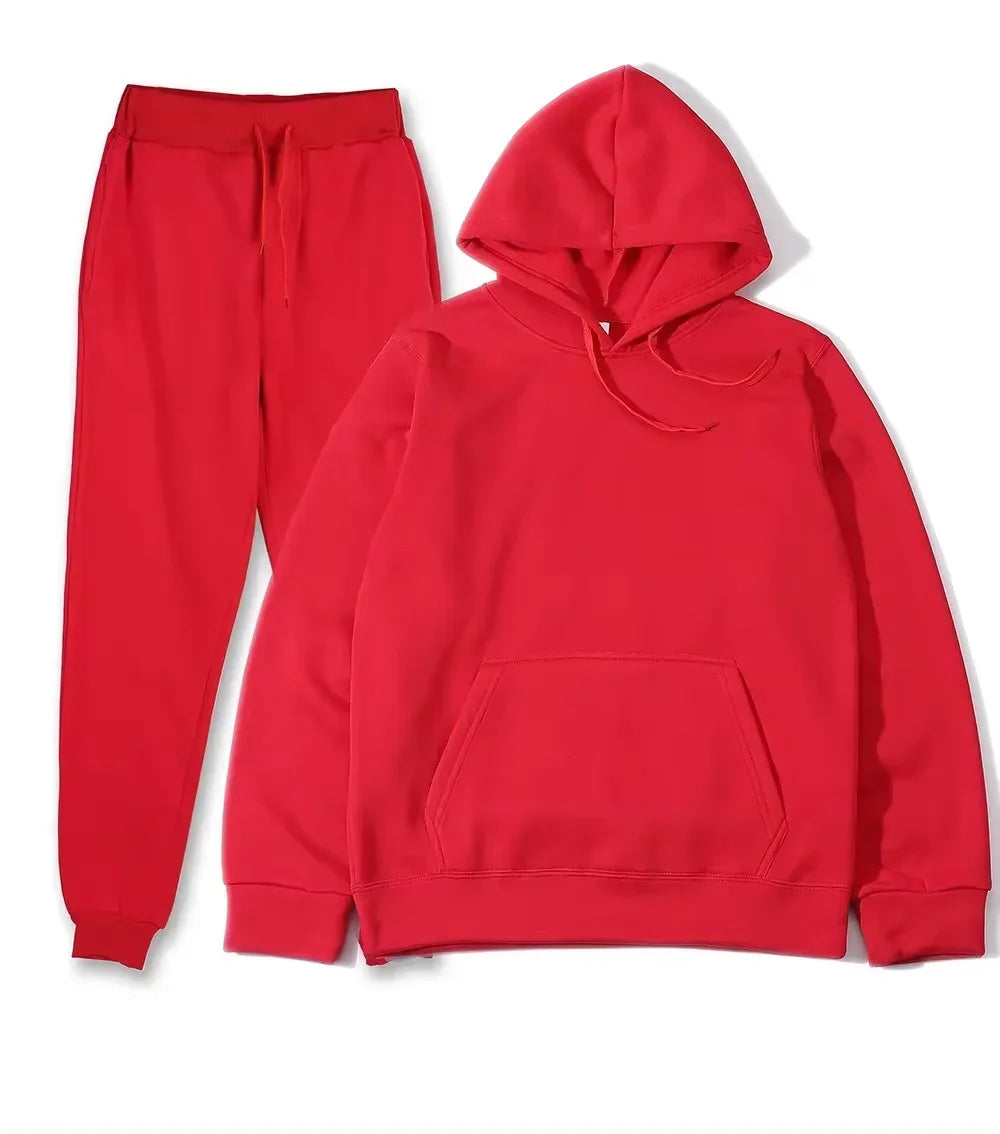 Winter Women Tracksuit Two Piece Set Oversized Hoodie Sweatpants