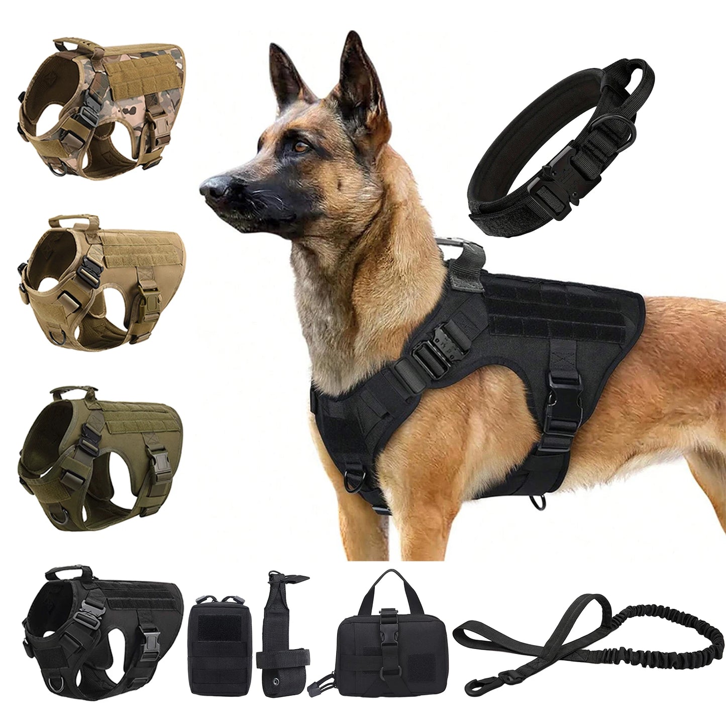 PETRAVEL Tactical Dog Harness Vest With Molle Pouches