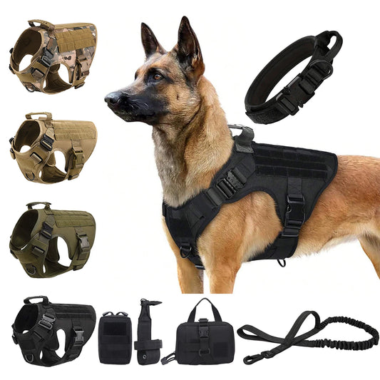 PETRAVEL Tactical Dog Harness Vest With Molle Pouches