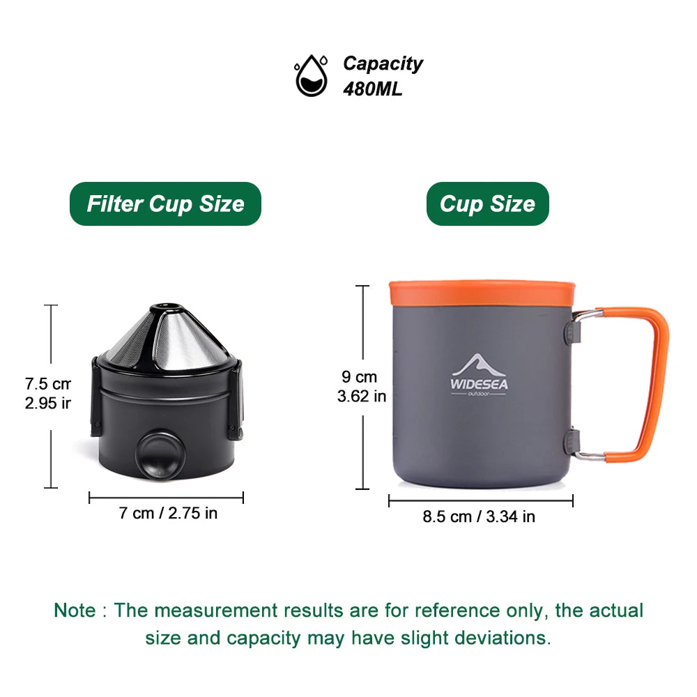 WideSea Outdoor Camping Cookware Set Pots Kettle Cups Utensils