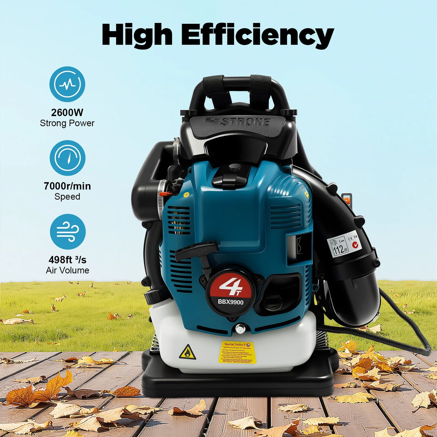 Bymaocar 75.6cc Backpack Leaf Blower Gas Powered 4 Stroke