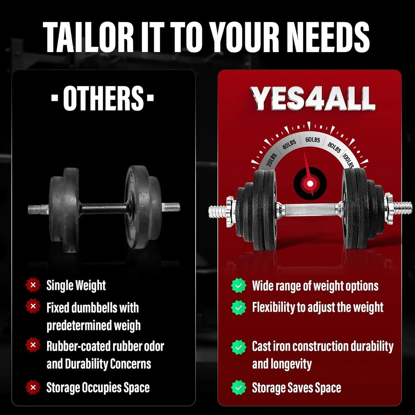 Adjustable Dumbbell Set With Weight Plates 40 To 200 Lbs Star Lock Collars