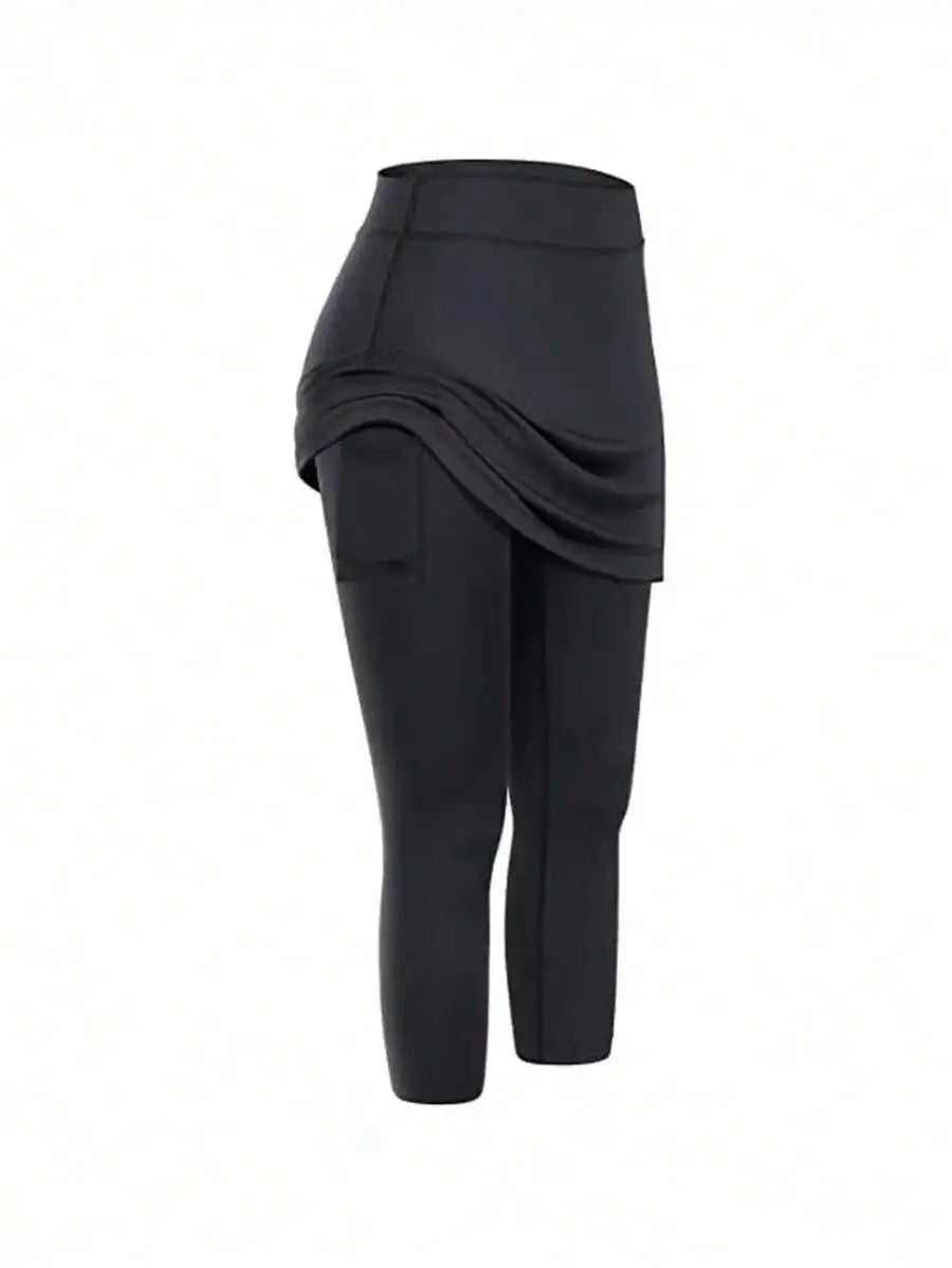 Women High Waist Yoga Leggings Capri Pants With Pockets