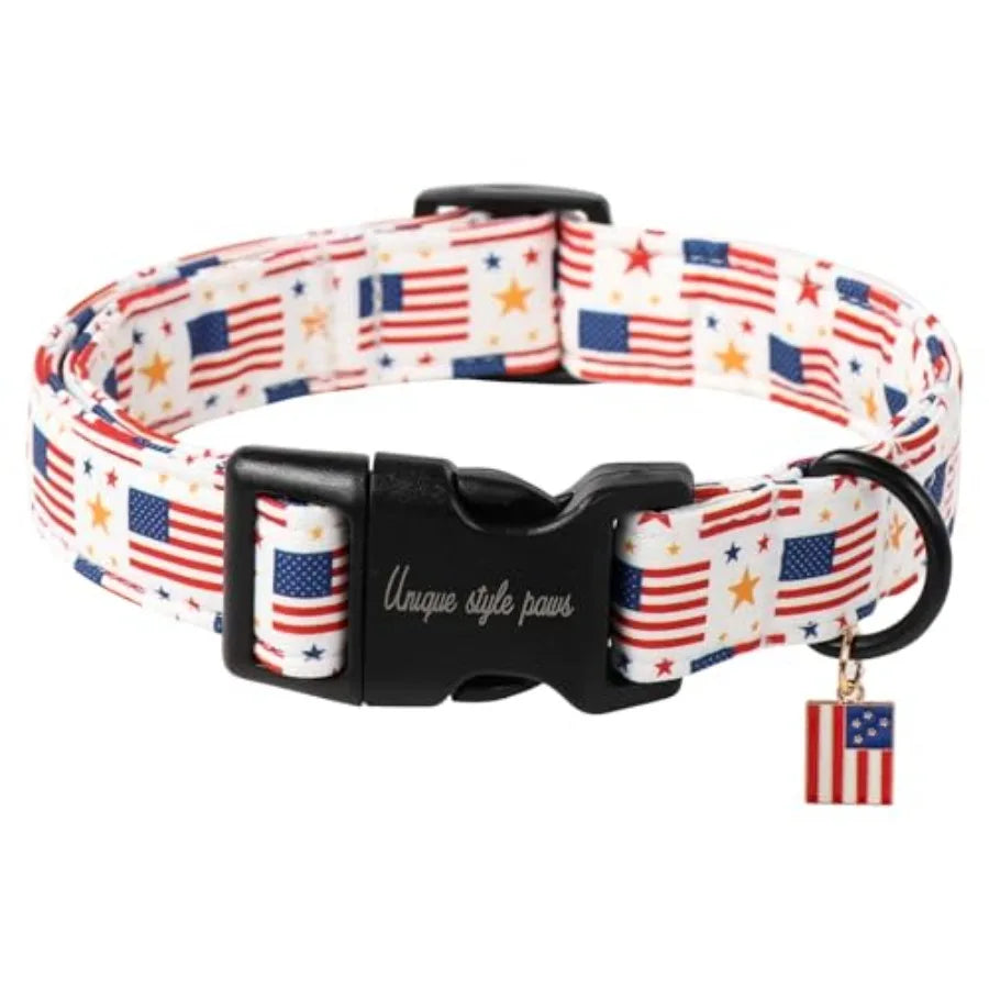 Dog Collar With Coconut Tree Pendant And Plastic Buckle For Small To Large Dogs